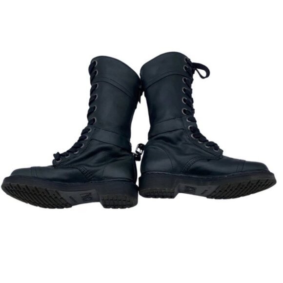 Dr. Martens Triumph Tall Lace Up Fold Over‎ Boot Pink Plaid Women Size 6 - Picture 2 of 10